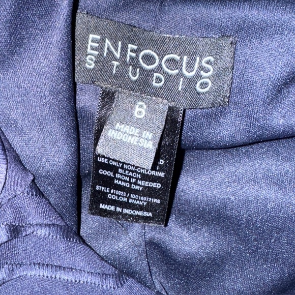 En Focus Navy Blue A-Line Dress Size 6 - Picture 9 of 9